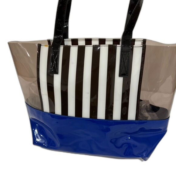 Henry Bendel Medium Size Iconic Striped PVC Tote Bag - Picture 5 of 11